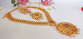 Pink & Green Bridal Necklace Set - Distacart