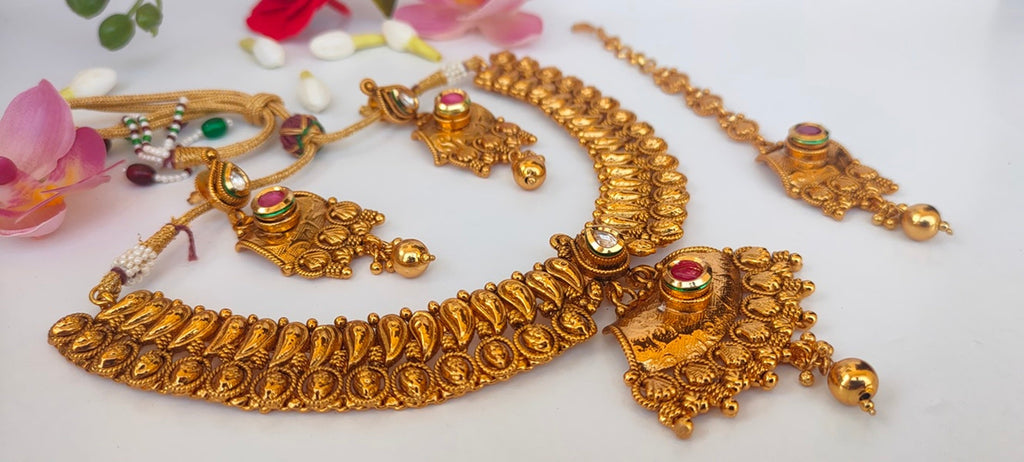 Gold Plated Bridal Jewelry Set - Distacart