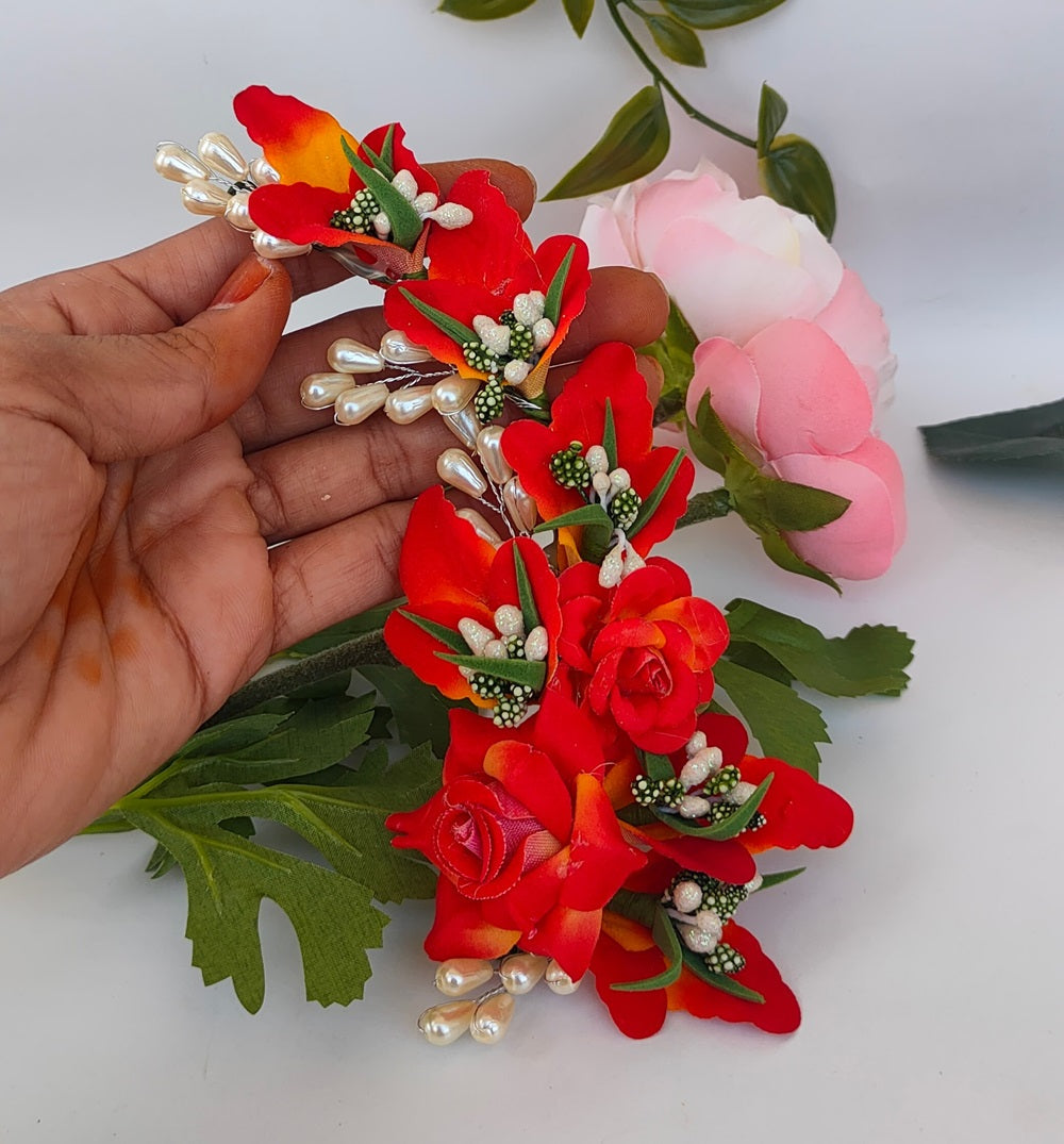 Orange Flower Brooch