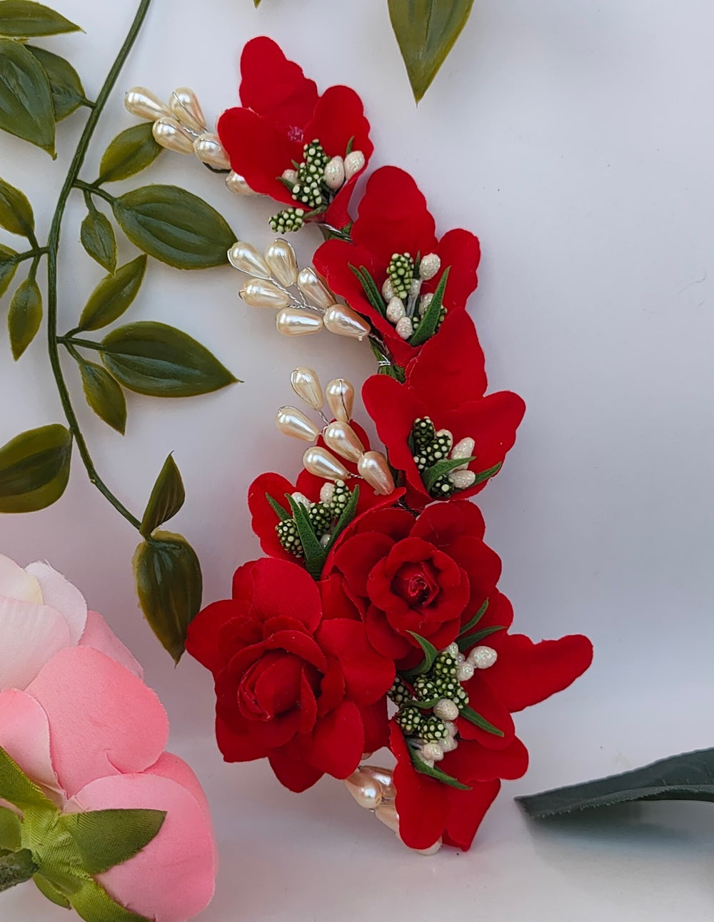 Red Trendy Flower Brooch