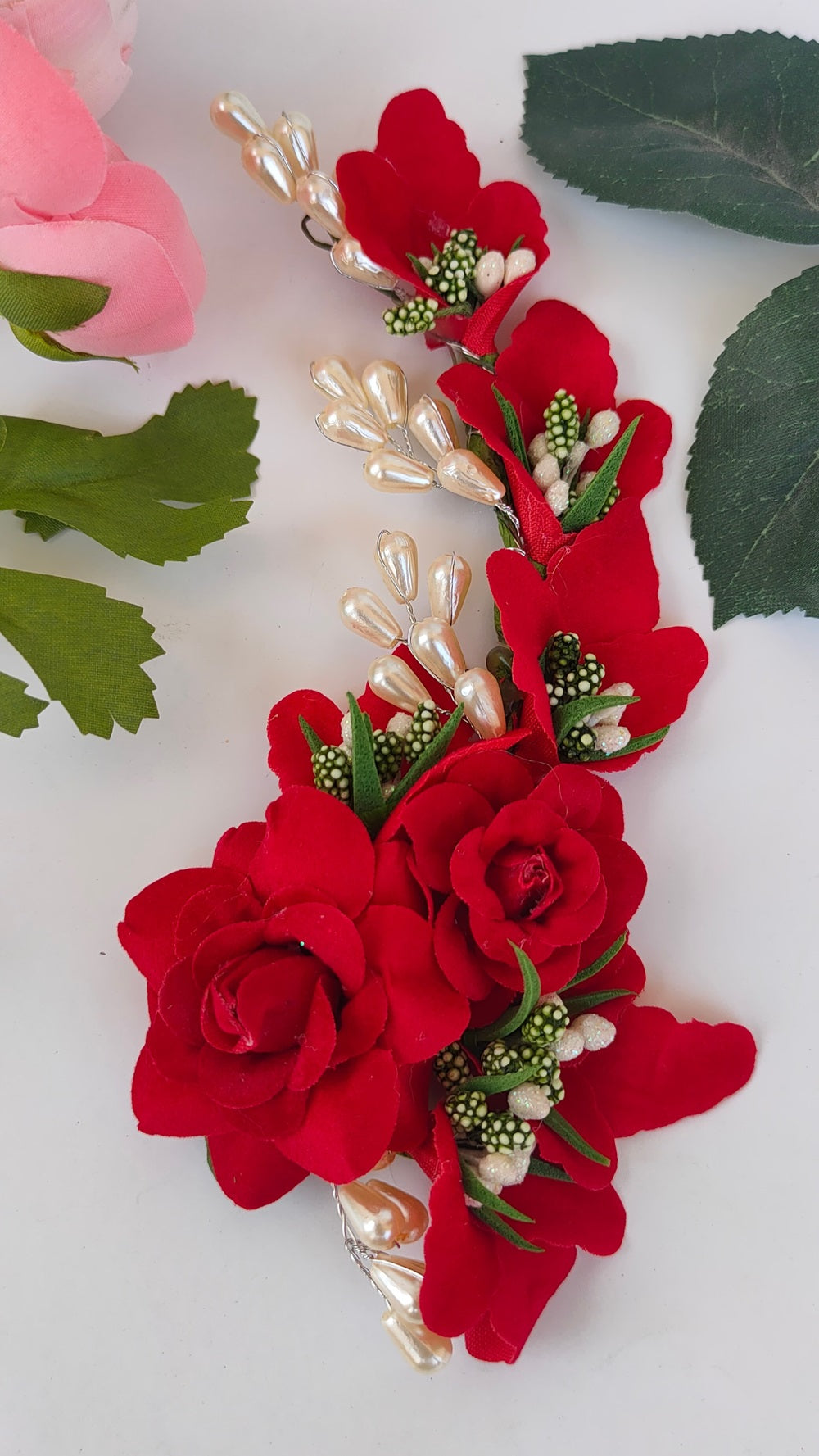 Red Trendy Flower Brooch
