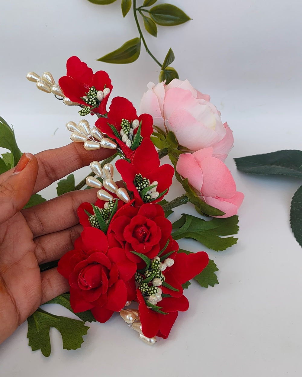 Red Trendy Flower Brooch