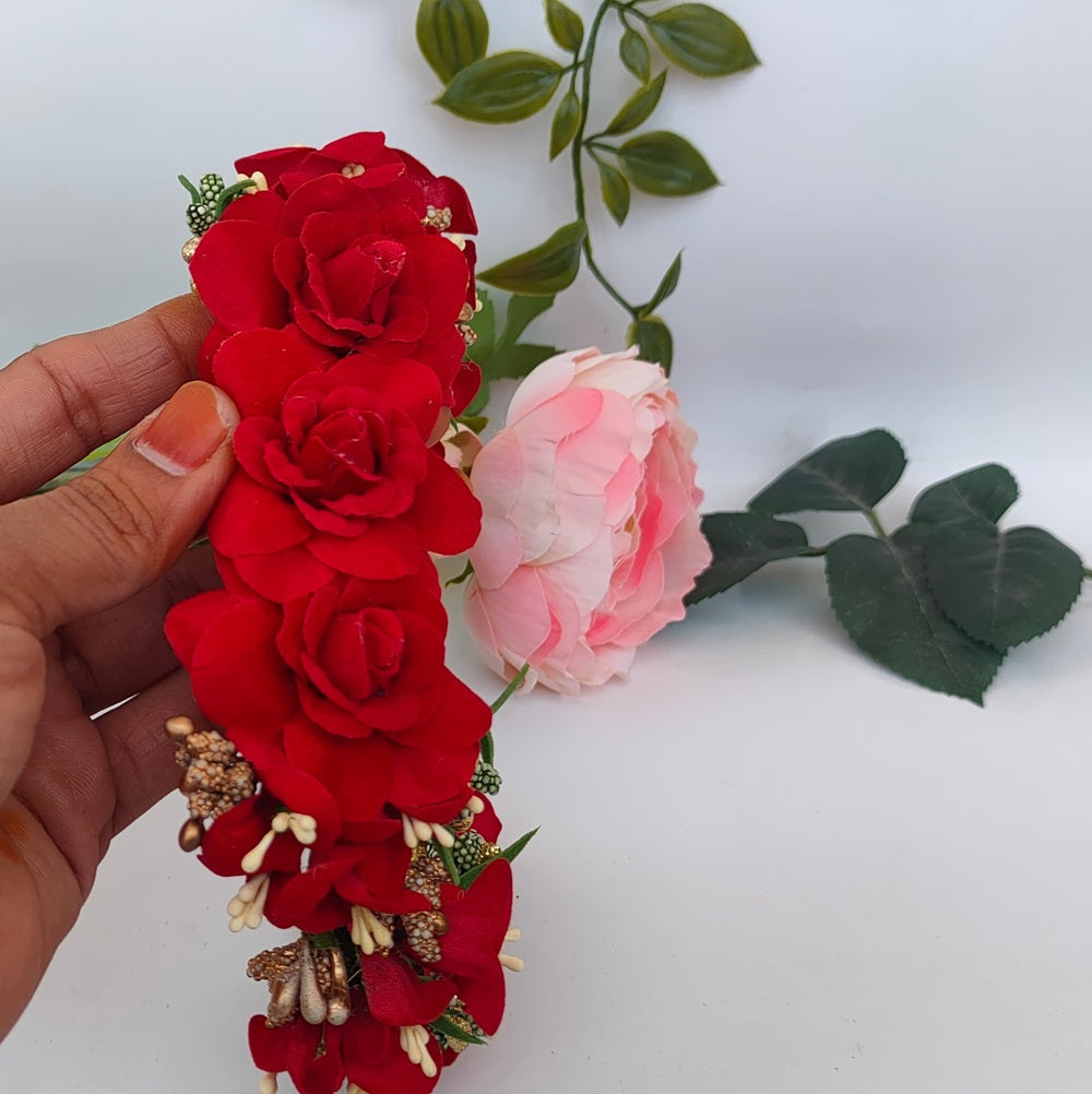 Red Bridal Flower Hair Accessories - Distacart