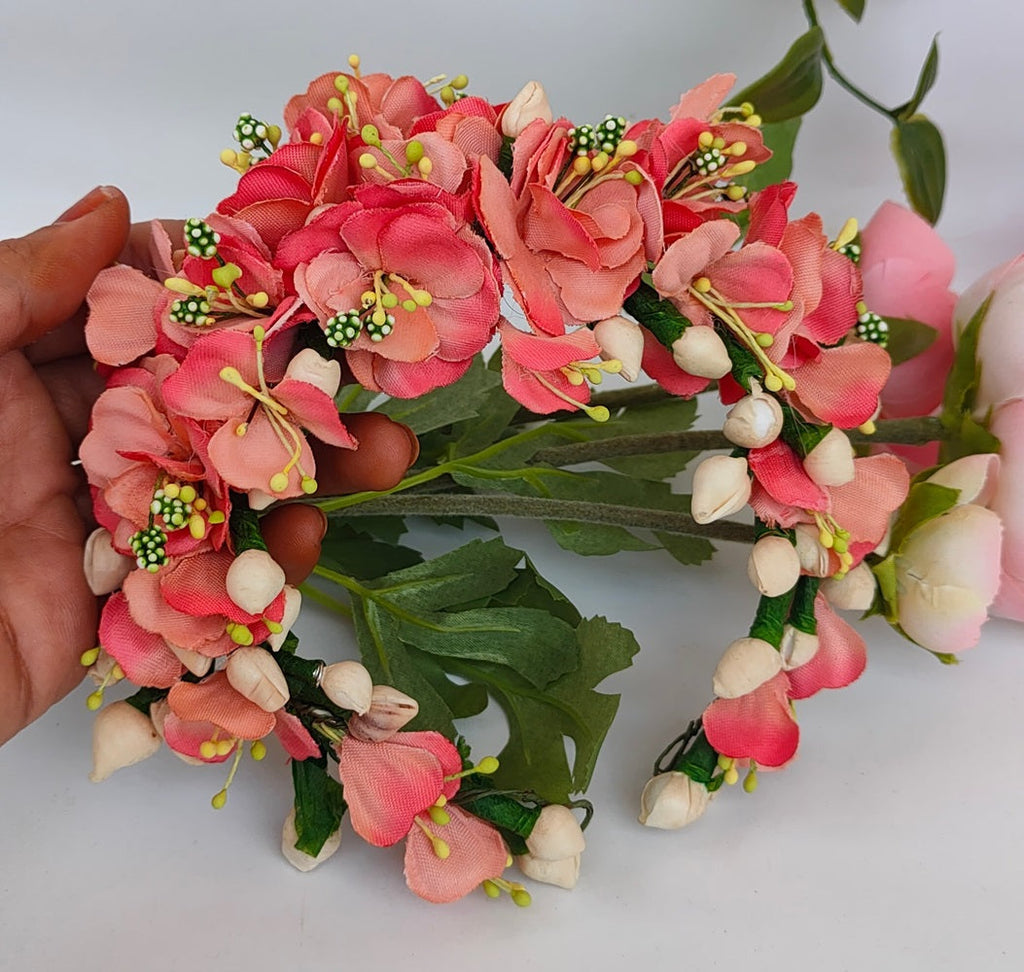 Peach Bridal Hair Gajra - Distacart