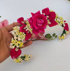 Pink Rose Flower Hair Gajra - Distacart