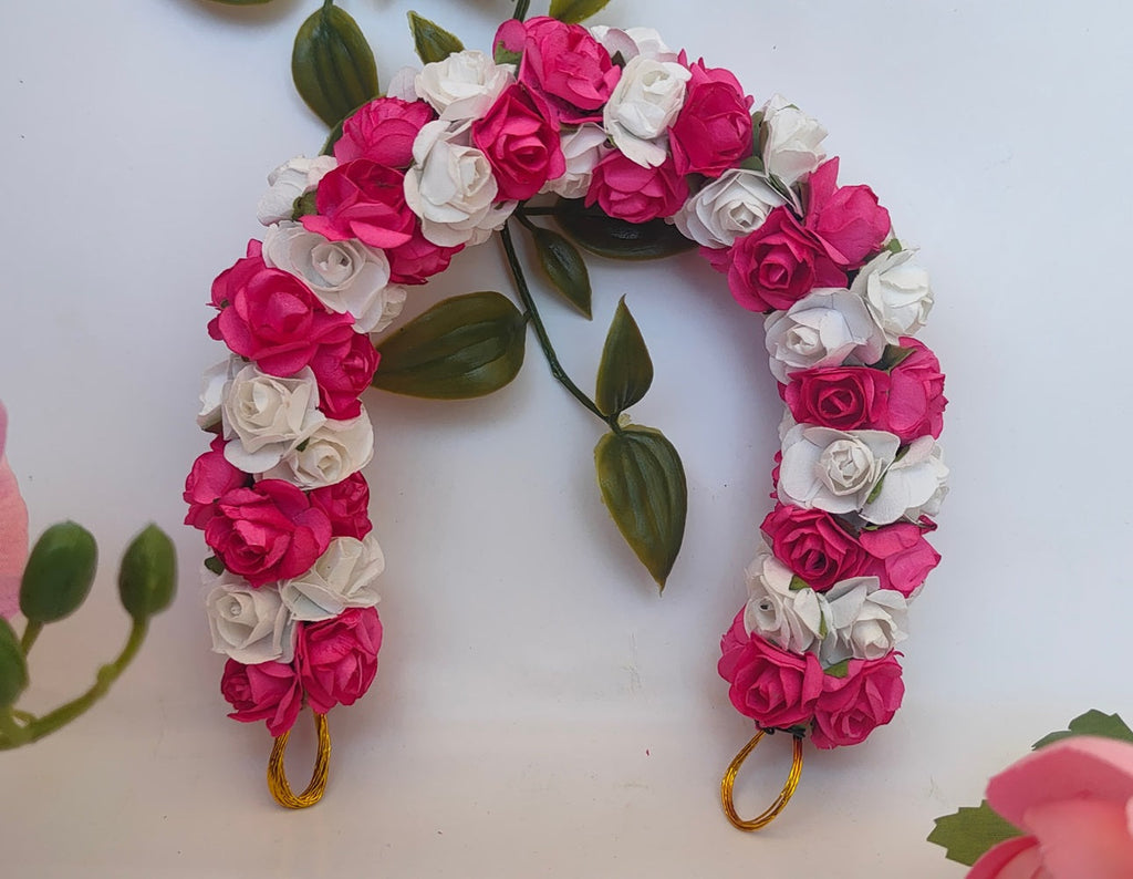 Pink & White Rose Gajra - Distacart