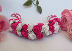 Pink & White Rose Gajra - Distacart