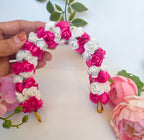 Pink & White Rose Gajra - Distacart