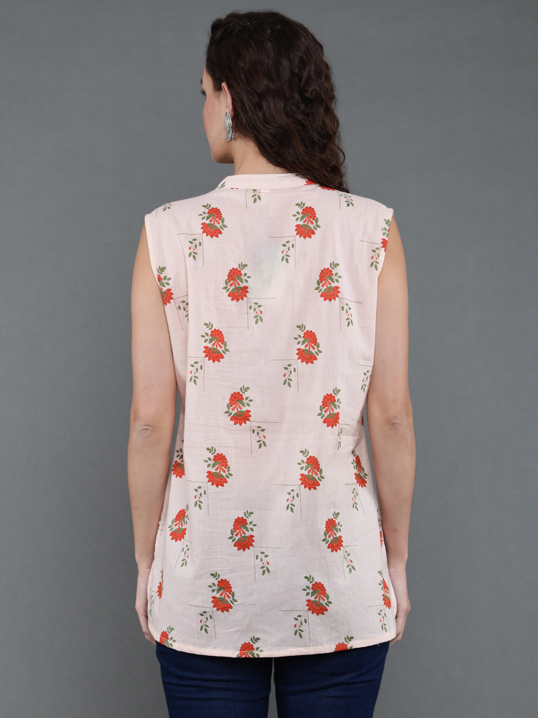 Antaran Peach Pure Cotton Printed Tunic