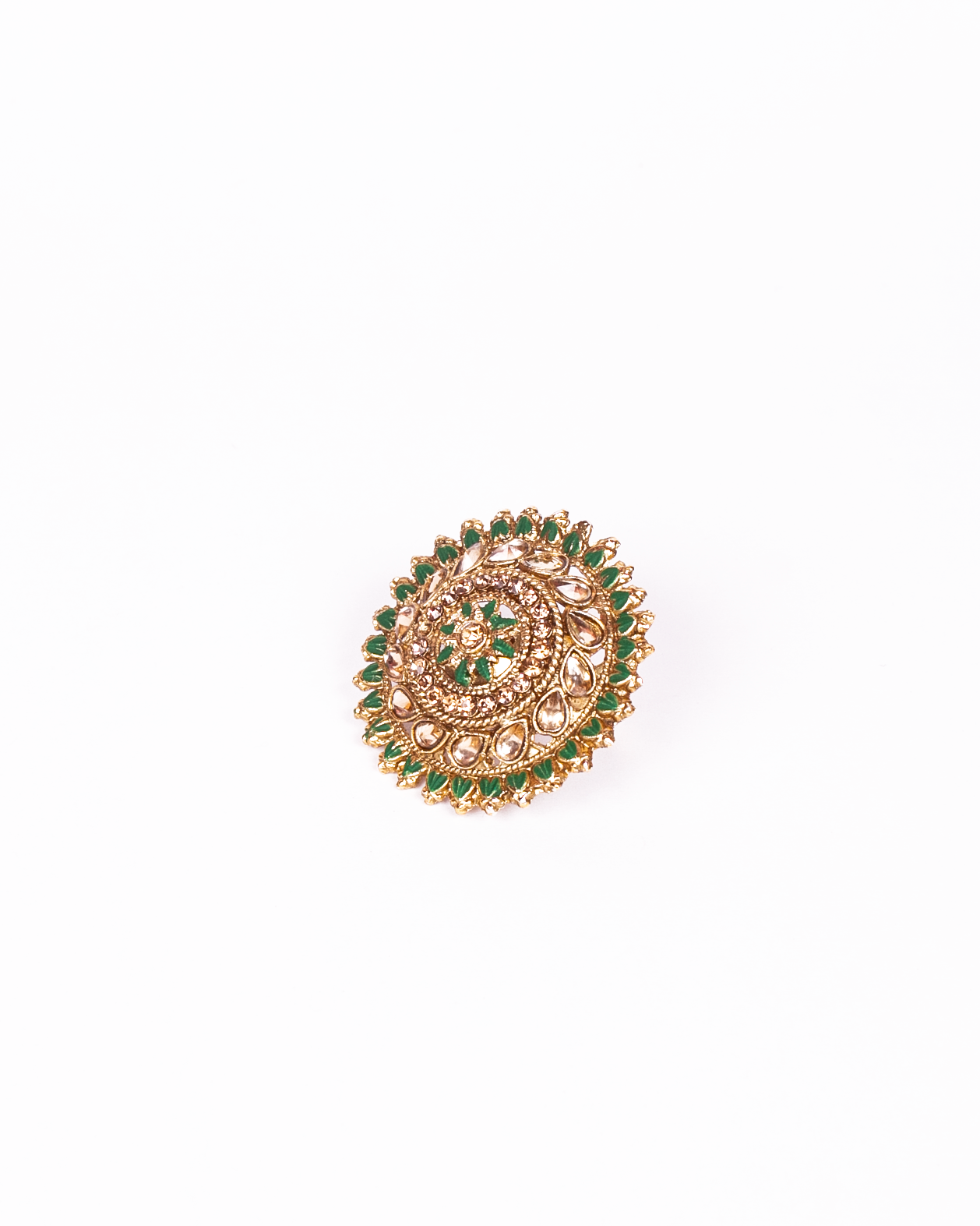 Gold-Polished Alloy Ethnic Designer Cocktail Ring - The Pari