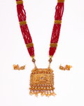 Gold-Polished Alloy Pearl And Beads Mala Pendant Set - The Pari