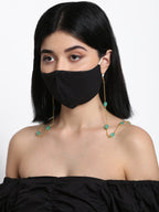 Stone And Gold Plated Mask Chain - Ruby Raang - Distacart