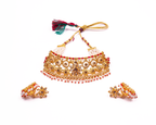 Gold-Polished Alloy Designer Pearl And Alloy Choker Necklace - The Pari