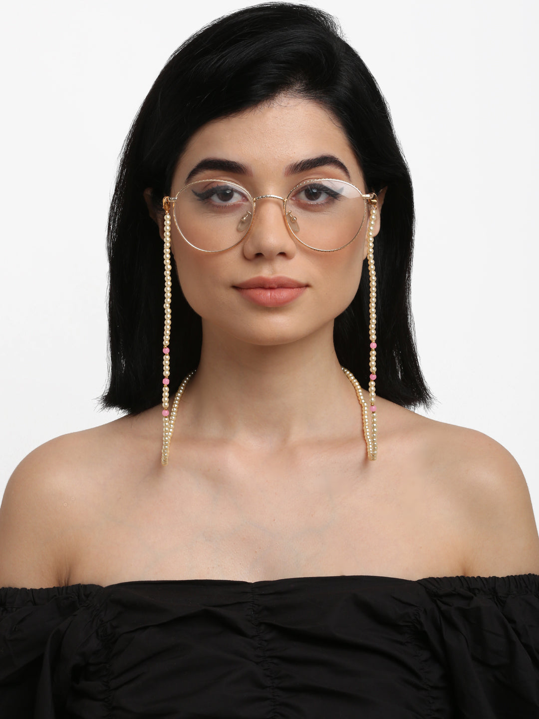 Stone And Gold Plated Mask Chain - Ruby Raang - Distacart
