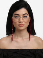 Stone And Gold Plated Mask Chain - Ruby Raang - Distacart