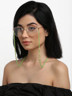 Stone And Gold Plated Mask Chain - Ruby Raang - Distacart