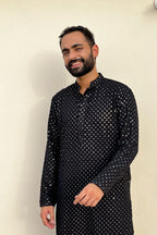 Black Mirror Designer Kurta by Hilo Design