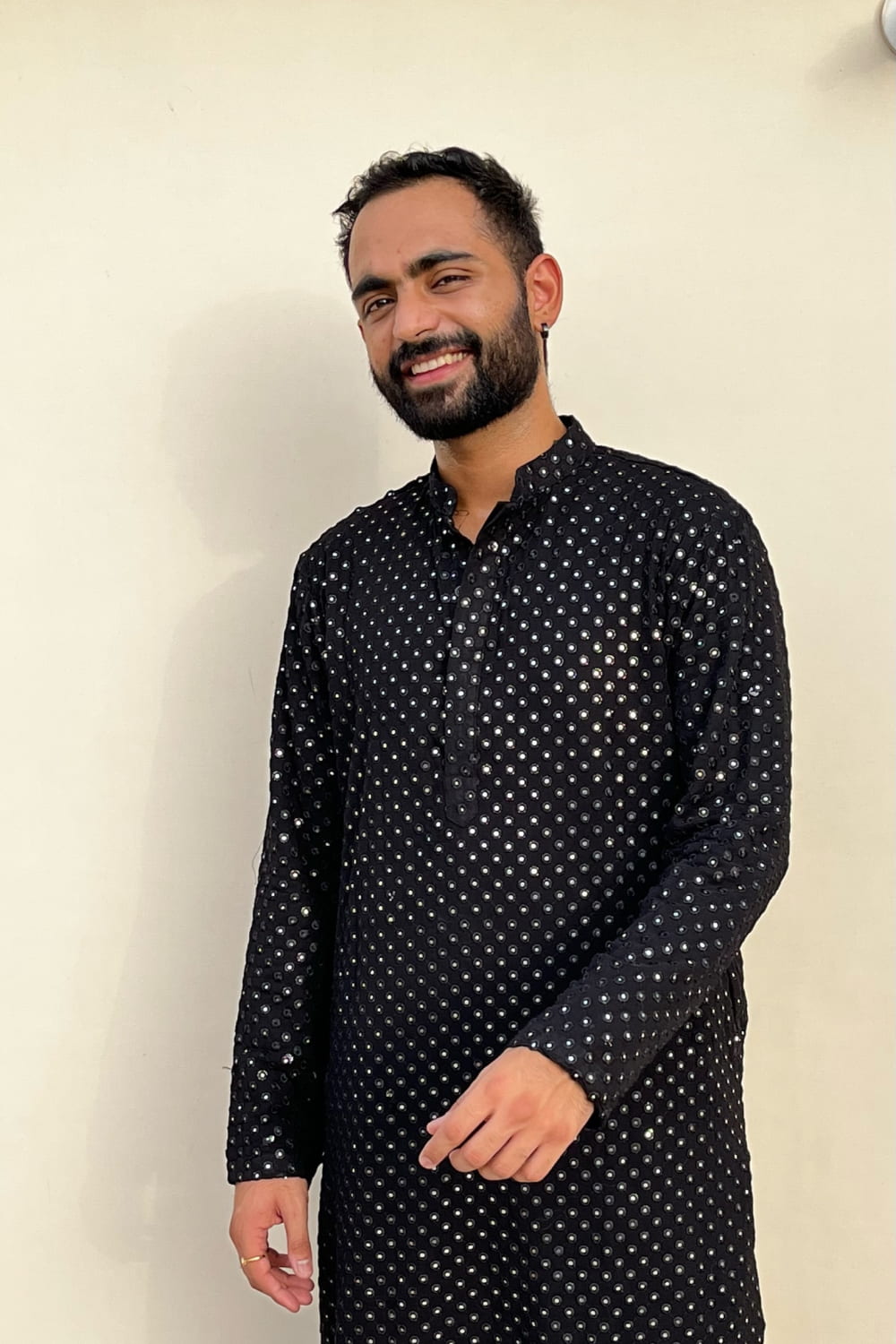 Black Mirror Designer Kurta by Hilo Design