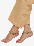 White Gold Plated Anklets Set Of 2 - Ruby Raang - Distacart