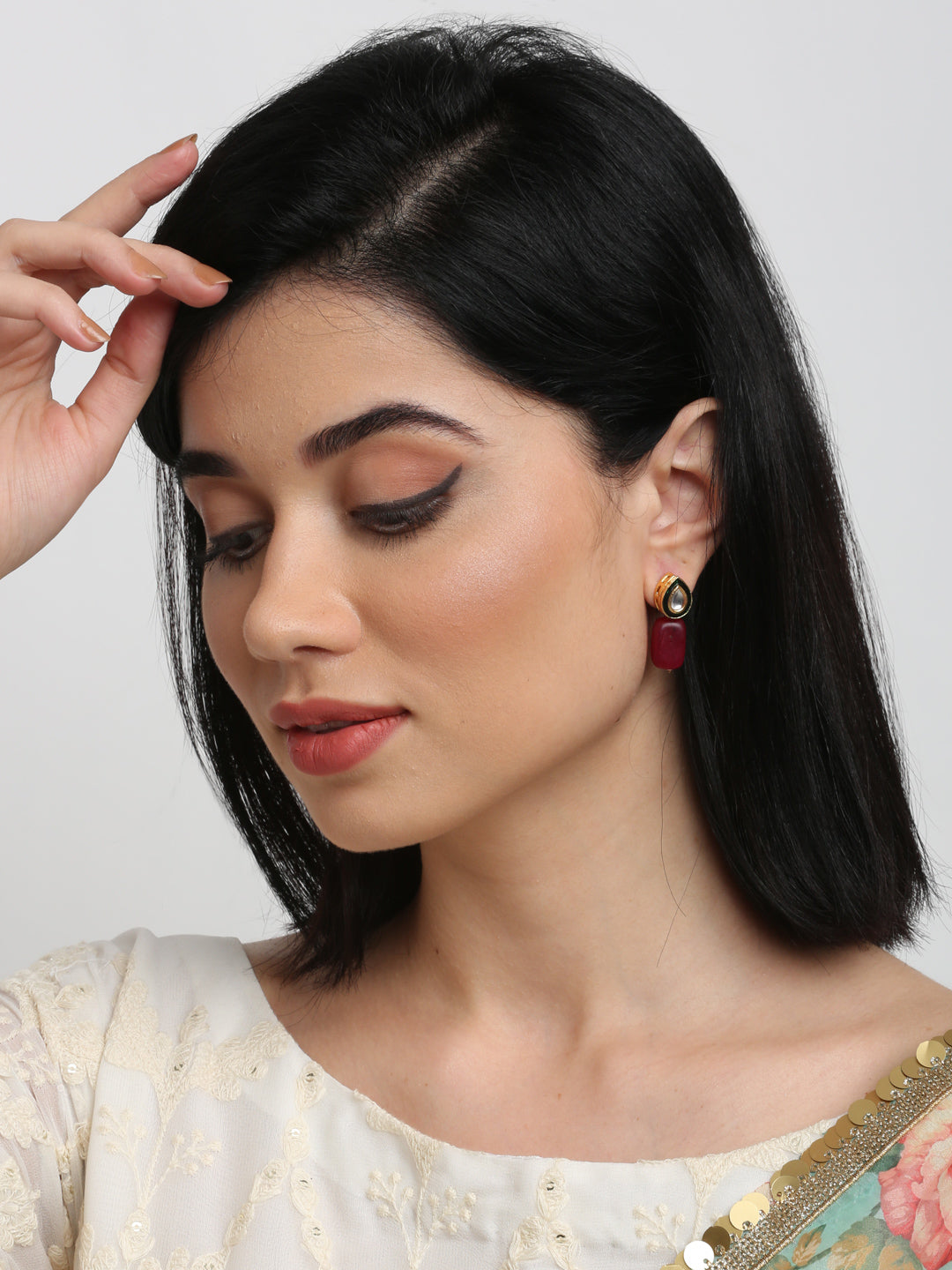 Kundan Studs - Ruby Raang - Distacart