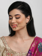 Gold Plated Kundan Nose Ring - Ruby Raang - Distacart