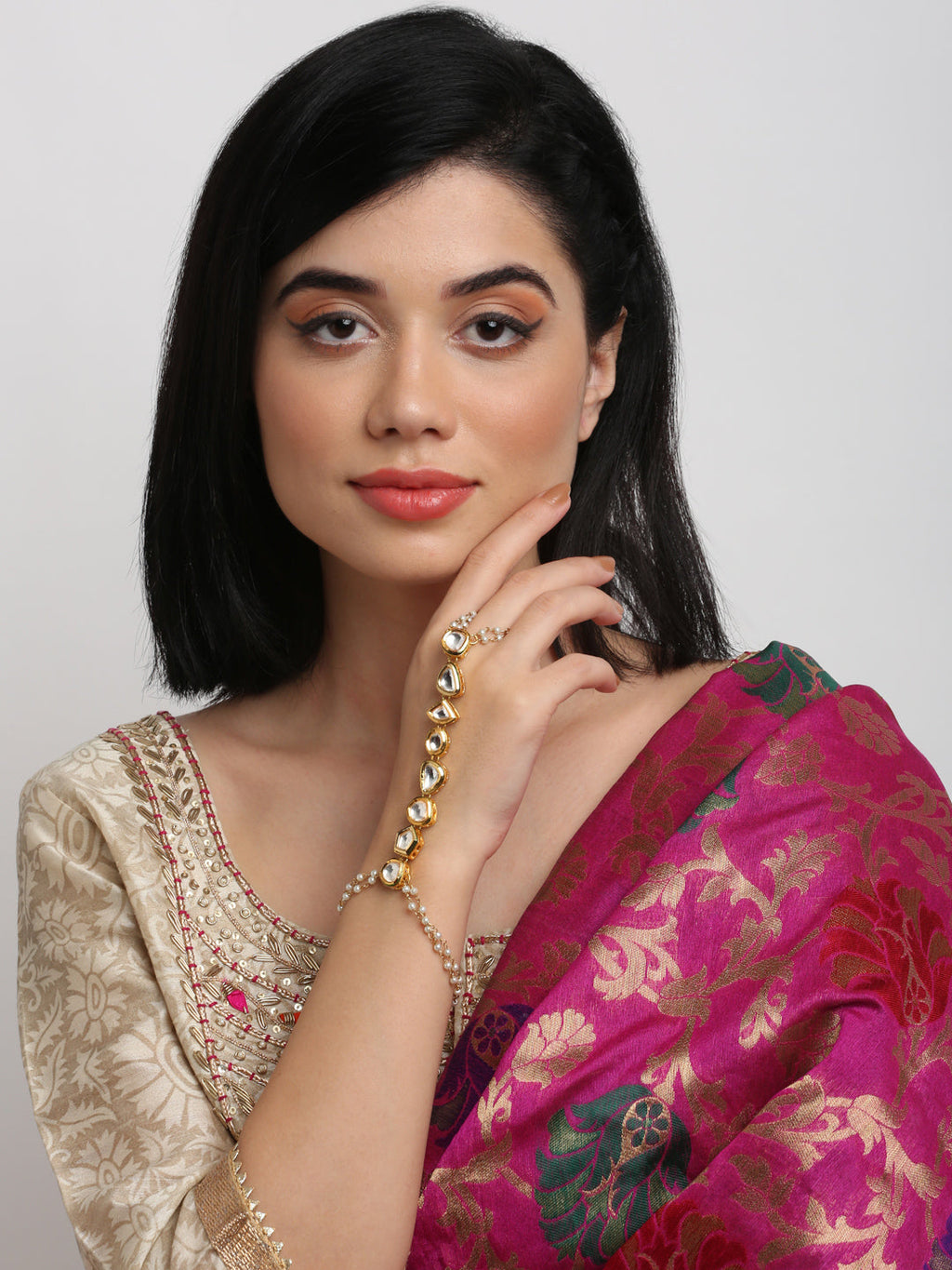Kundan Bracelet - Ruby Raang - Distacart