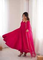 Evanik Women Ranipink Ethnic Anarkali Kurta Set For Festive & Wedding Wear - Distacart
