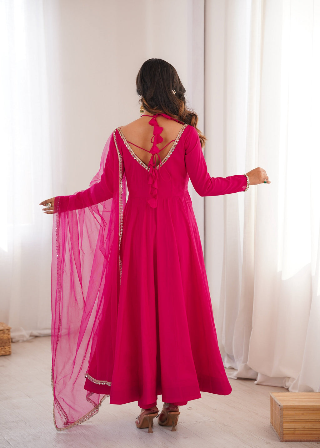 Evanik Women Ranipink Ethnic Anarkali Kurta Set For Festive & Wedding Wear - Distacart