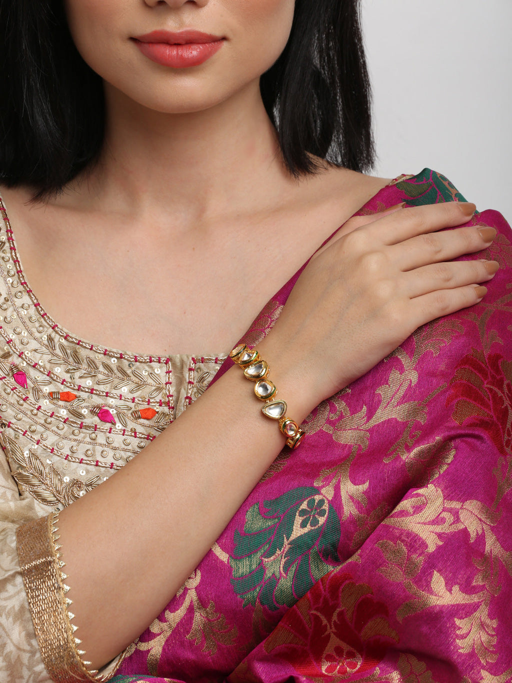Kundan Bracelet - Ruby Raang - Distacart