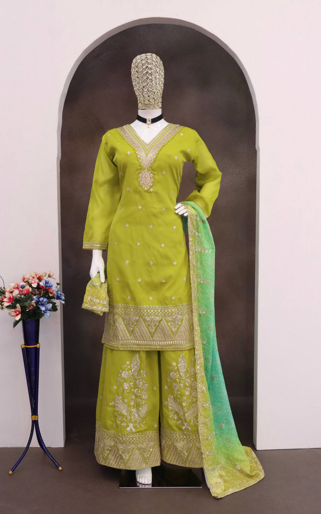 Evanik Party Wear Cosmos Silk With Sequins Embroidered Work Palazzo Set - Distacart