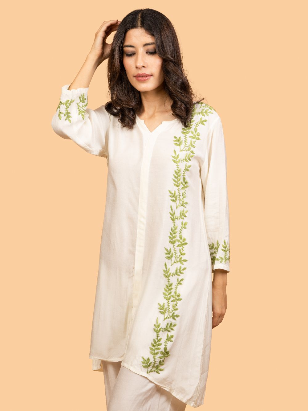 Gharana India Pure Muslin Short Chikankari Kurta - Distacart