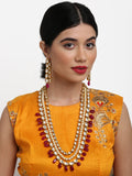Kundan Neckpiece With Earrings - Ruby Raang - Distacart