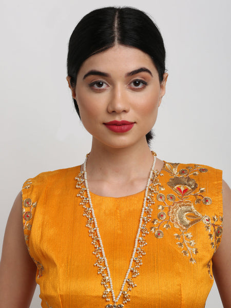 Gold-Polished Kundan Choker - Ruby Raang
