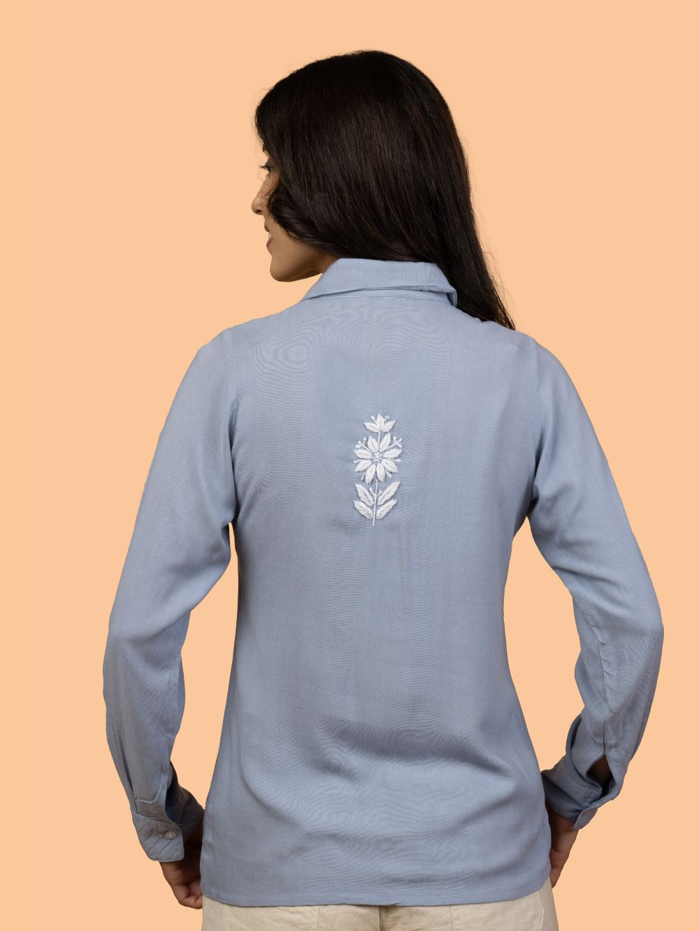 Gharana India Rayon Grey Coloured Chikankari Shirt Top - Distacart