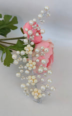 White Bridal Hair Brooch
