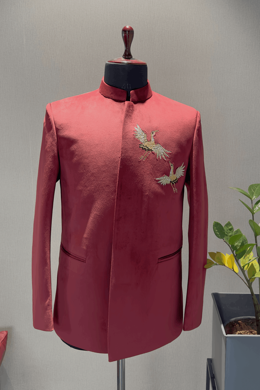 Granate Designer Men's Indo western by Hilo Design