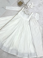 Evanik Women Off White Ethnic Anarkali Kurta Set for Festive & Wedding Wear - Distacart