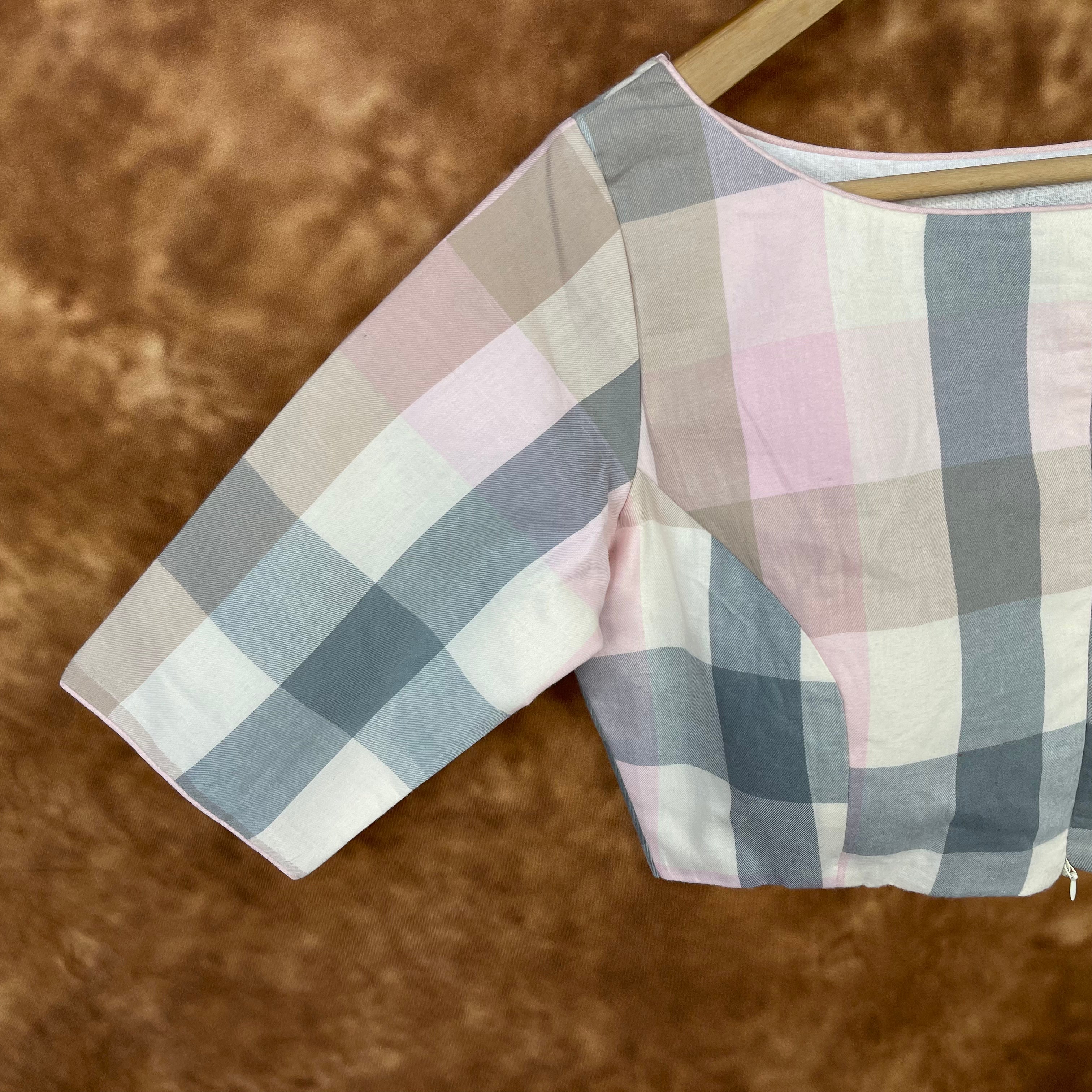 Neck Check Multi Color Coloured Cotton Ready to Wear Blouse - kapda Tailor