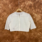 Radiant Glow Cream Coloured Cotton Less Ready to Wear Blouse - kapda Tailor