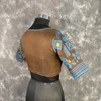 Divine Brown Brown Coloured Chanderi Cotton Weaving Pattern Ready to Wear Blouse - kapda Tailor