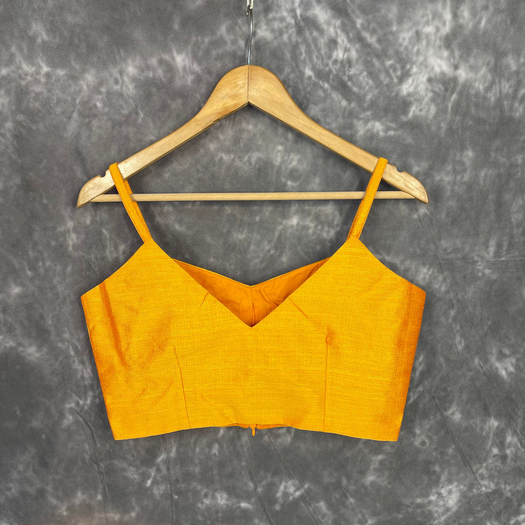 Majestic Yellow Yellow Coloured Silk Ready to Wear Blouse - kapda Tailor