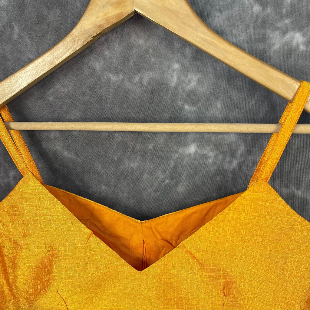 Majestic Yellow Yellow Coloured Silk Ready to Wear Blouse - kapda Tailor