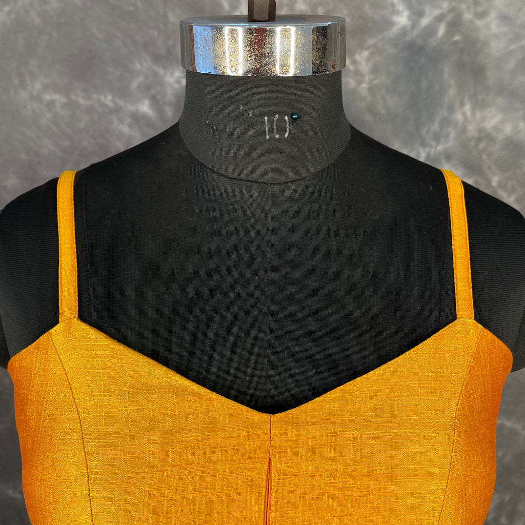 Majestic Yellow Yellow Coloured Silk Ready to Wear Blouse - kapda Tailor