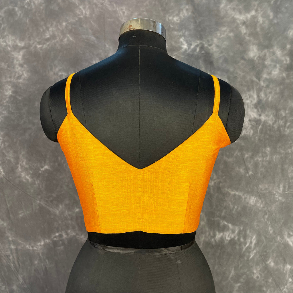Majestic Yellow Yellow Coloured Silk Ready to Wear Blouse - kapda Tailor
