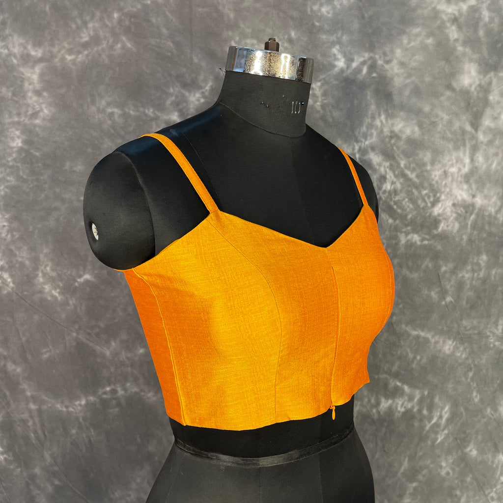 Majestic Yellow Yellow Coloured Silk Ready to Wear Blouse - kapda Tailor