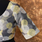 Multi Print Facade Ash Grey Coloured Silk Ready to Wear Blouse - kapda Tailor