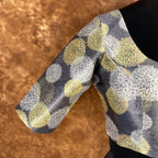 Multi Print Facade Ash Grey Coloured Silk Ready to Wear Blouse - kapda Tailor