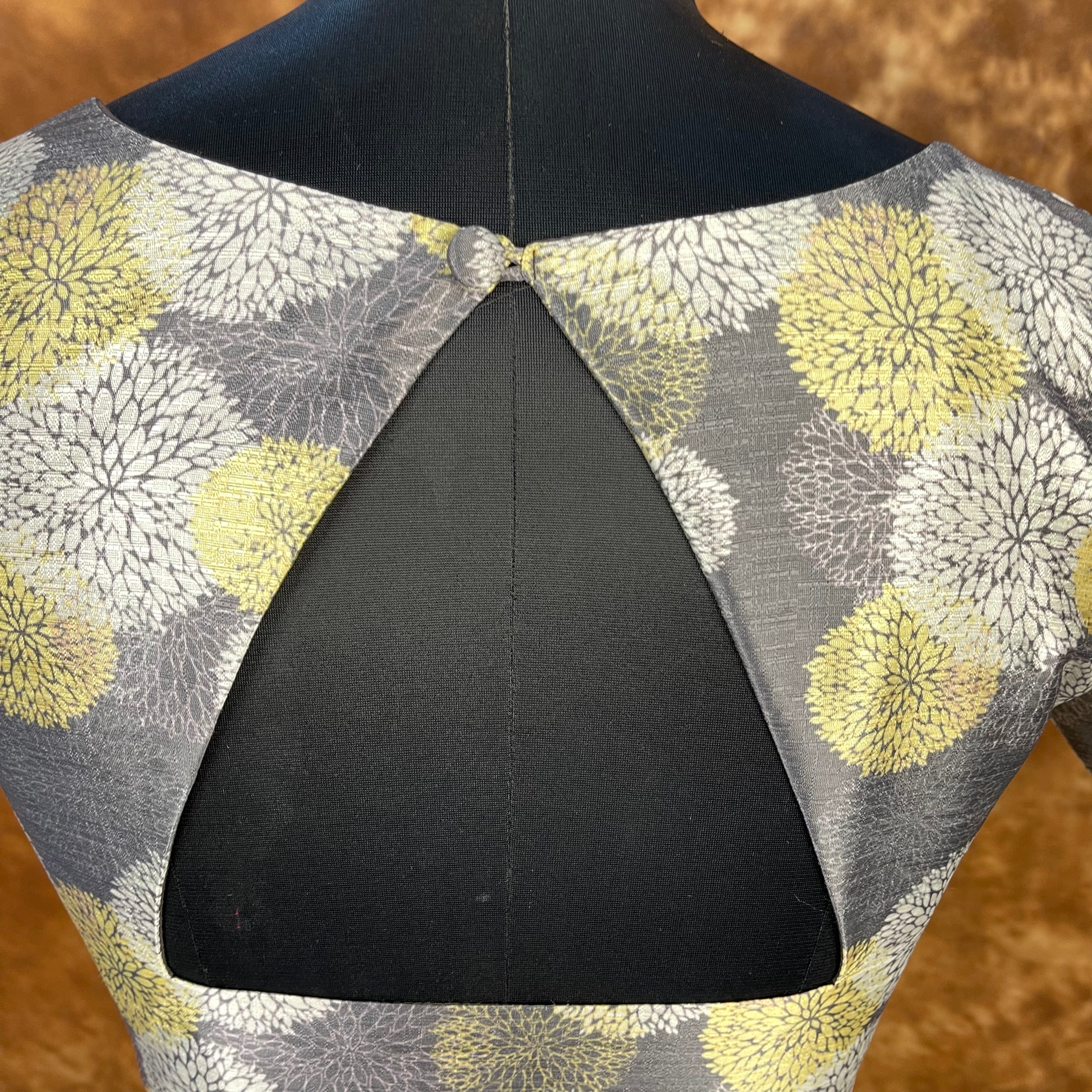 Multi Print Facade Ash Grey Coloured Silk Ready to Wear Blouse - kapda Tailor