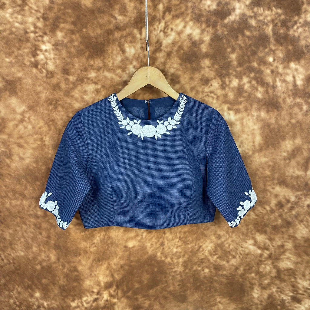 Jardosi Justajoo Blue Coloured Cotton Ready to Wear Blouse - kapda Tailor