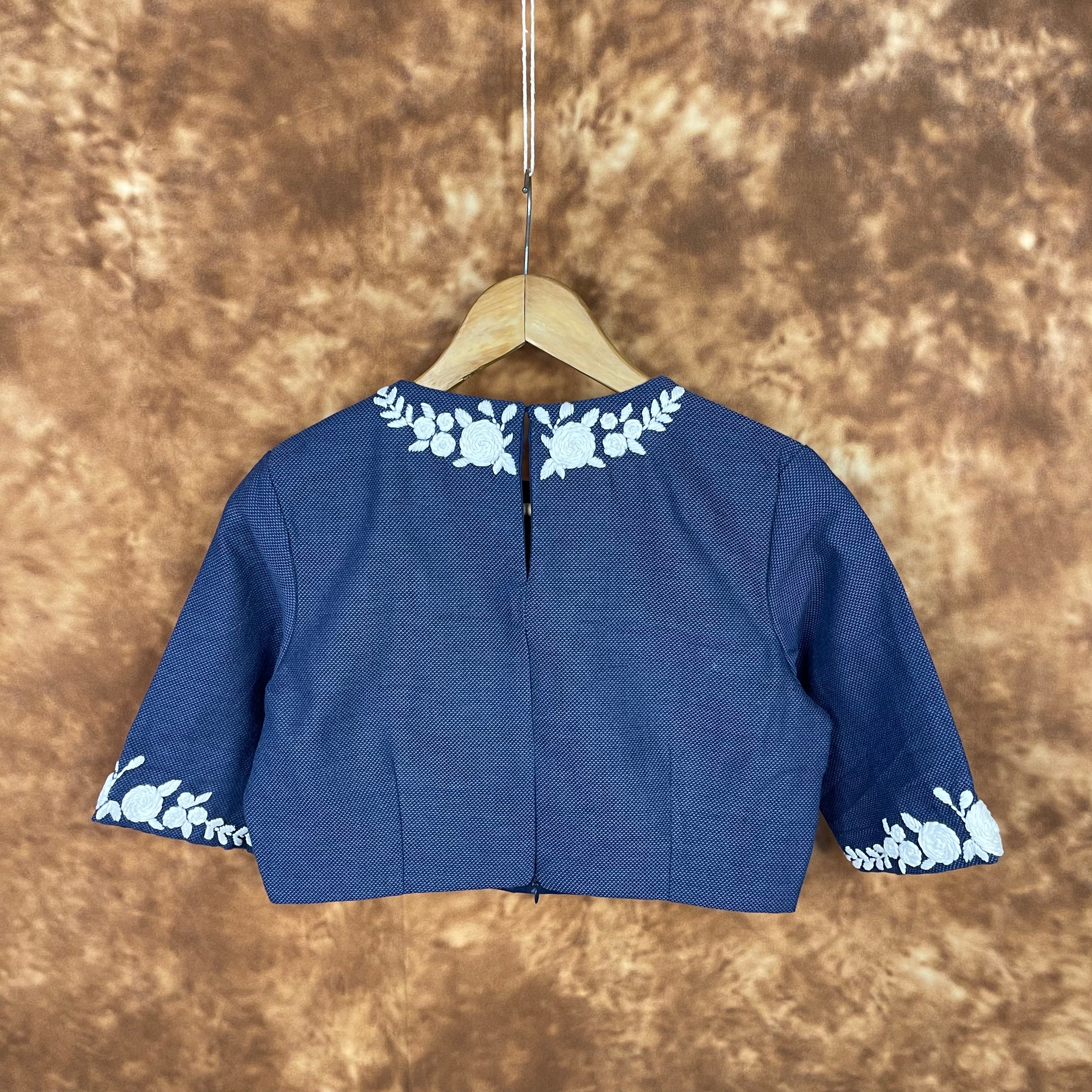 Jardosi Justajoo Blue Coloured Cotton Ready to Wear Blouse - kapda Tailor